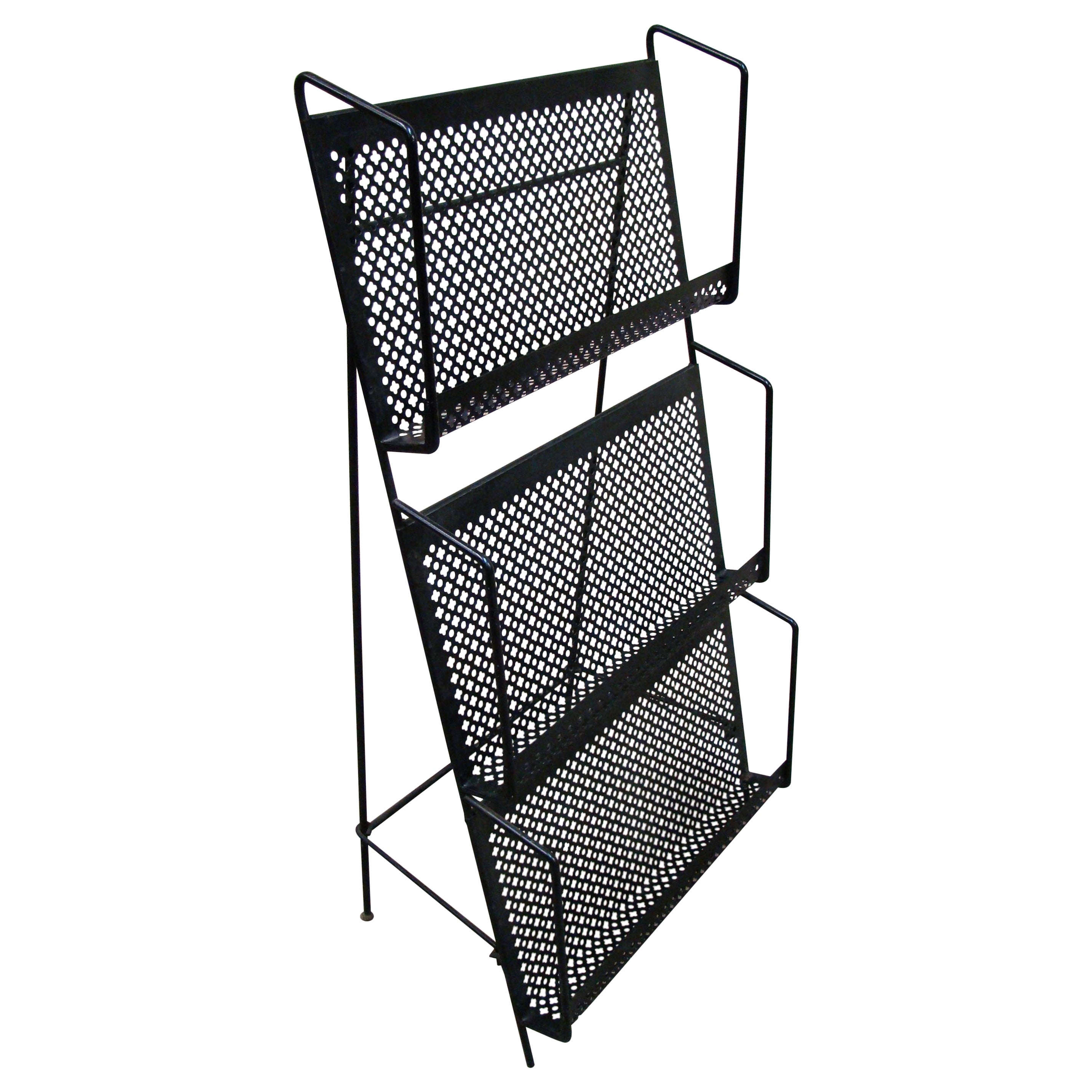 1950's Metal Folding Magazine Rack Attributed to Maurice Duchin USA For Sale