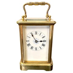Antique Victorian French Eight Day Brass Carriage Clock