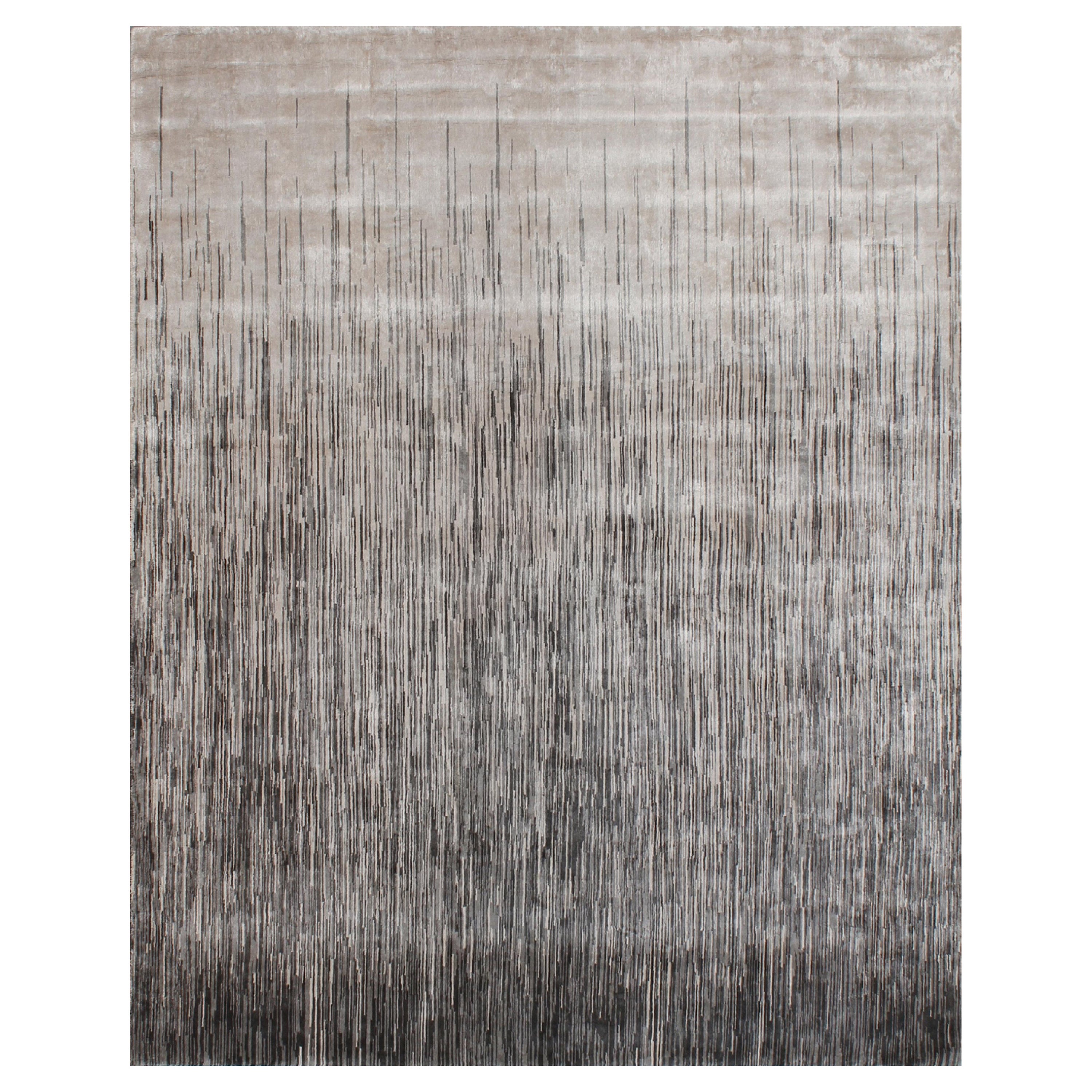 Alfombra contemporánea anudada a mano MOTLEY en colores óxido, gris y malva by Hands