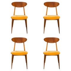 André Sive, Set of Four Chairs, Wood, circa 1953, France