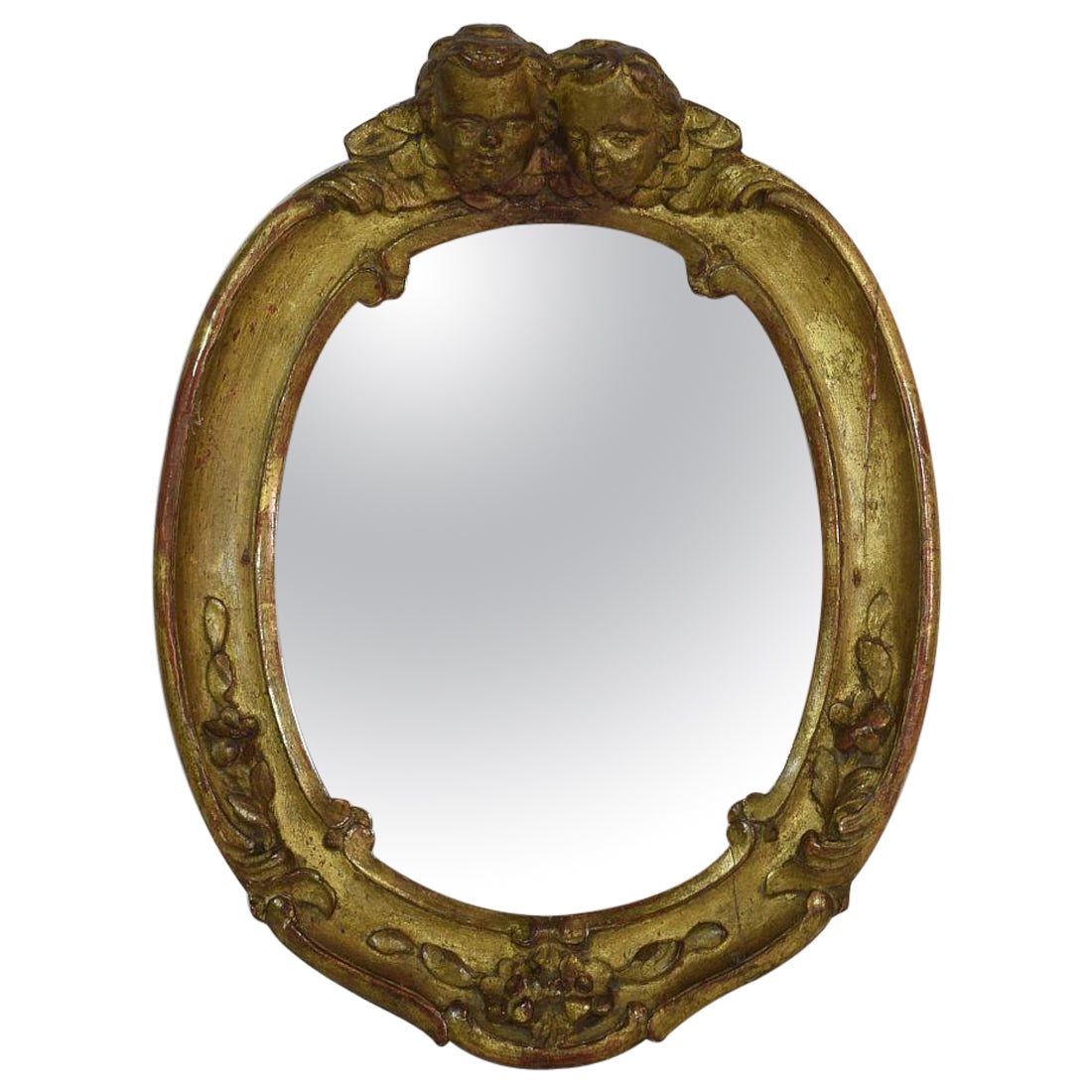 Small French 18th Century Baroque Giltwood Mirror