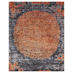 MARQUISE Hand Knotted Transitional Silk Rug in Rust & Teal Colours by Hands
