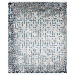 ZALIJ Hand Knotted Transitional Rug in Blue, Rust & Mauve Colours by Hands