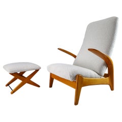 Lounge Chair and Stool "Rock'n Rest" by Rolf Rastad & Adolf Rellin, Norway 1950
