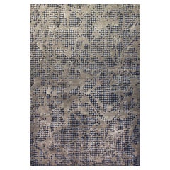 FIONA Hand Tufted Transitional Silk Rug in Blue, Grey & Taupe Colours by Hands
