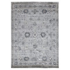 SAFFIR Hand Knotted Traditional Silk Rug in Gold & Silver Colours by Hands