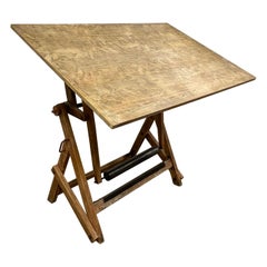 Vintage French Architect's Drafting Table