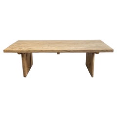 Custom Reclaimed Elm Wood Dining Table