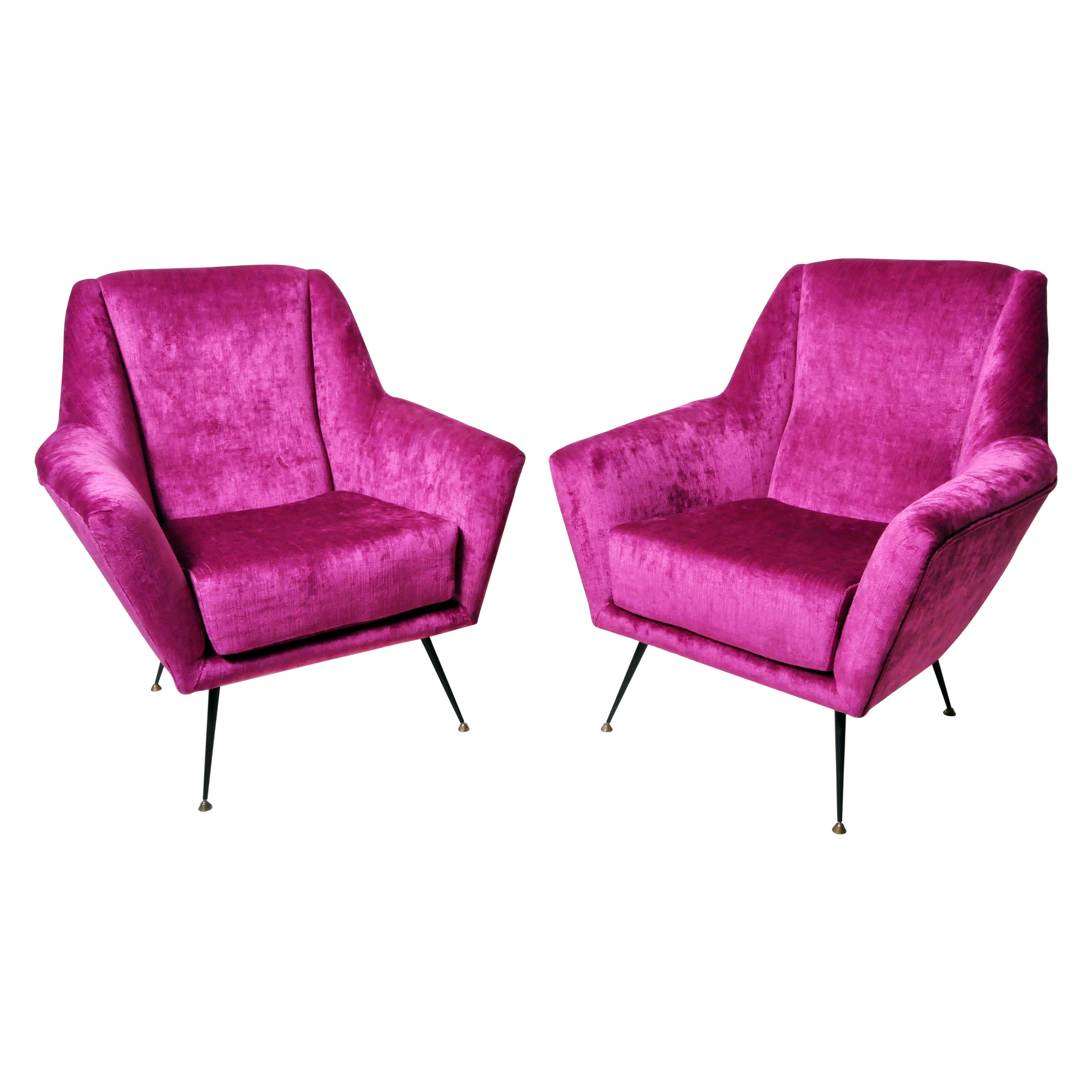 Pair of Club Chairs in the Style of Zanuso 