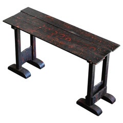 Antique Wooden Workbench Used by Japanese Lacquer Ware Craftsmen / Meiji Era1899