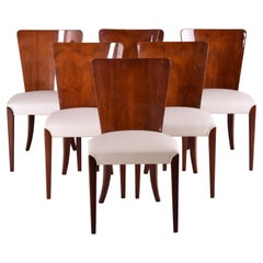 Czech Art Deco Chairs, Six Pieces, Designed by Jindrich Halabala, 1940s