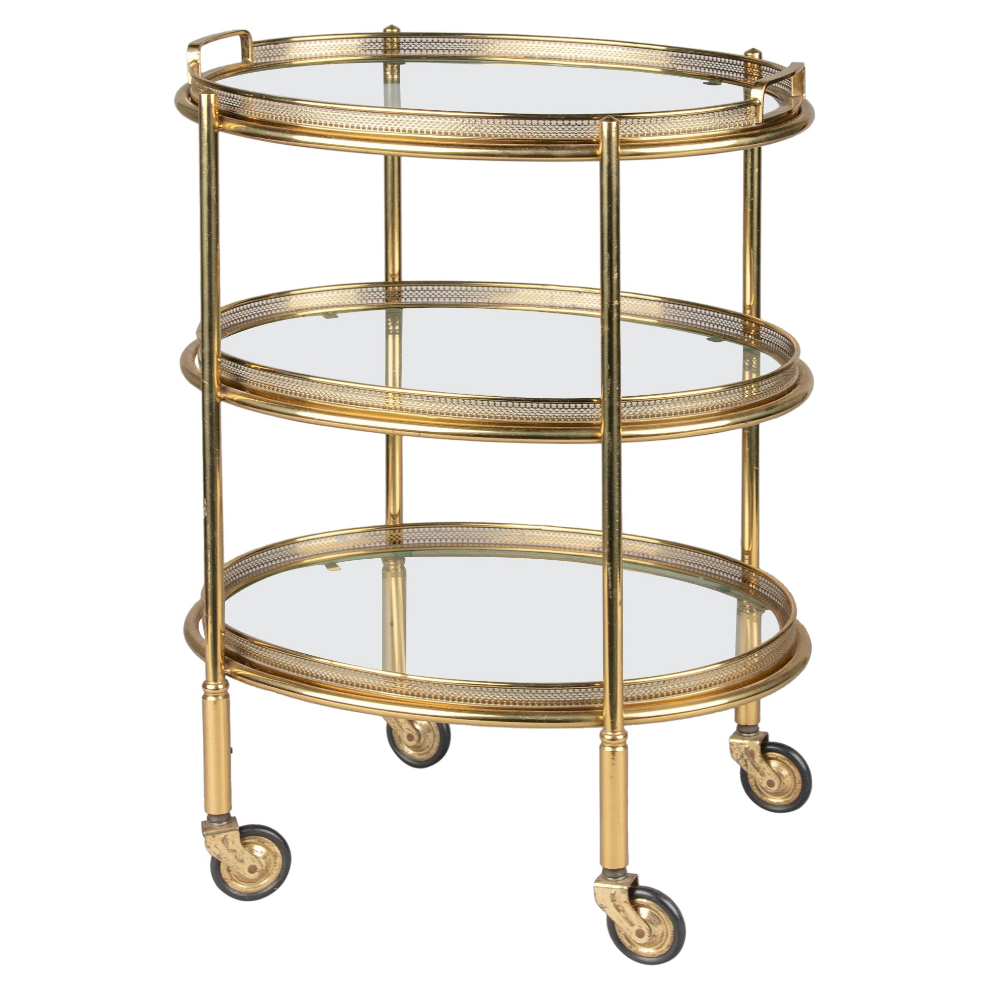 Copper Barcart-Trolley Oval Shaped Maison Baguès Style