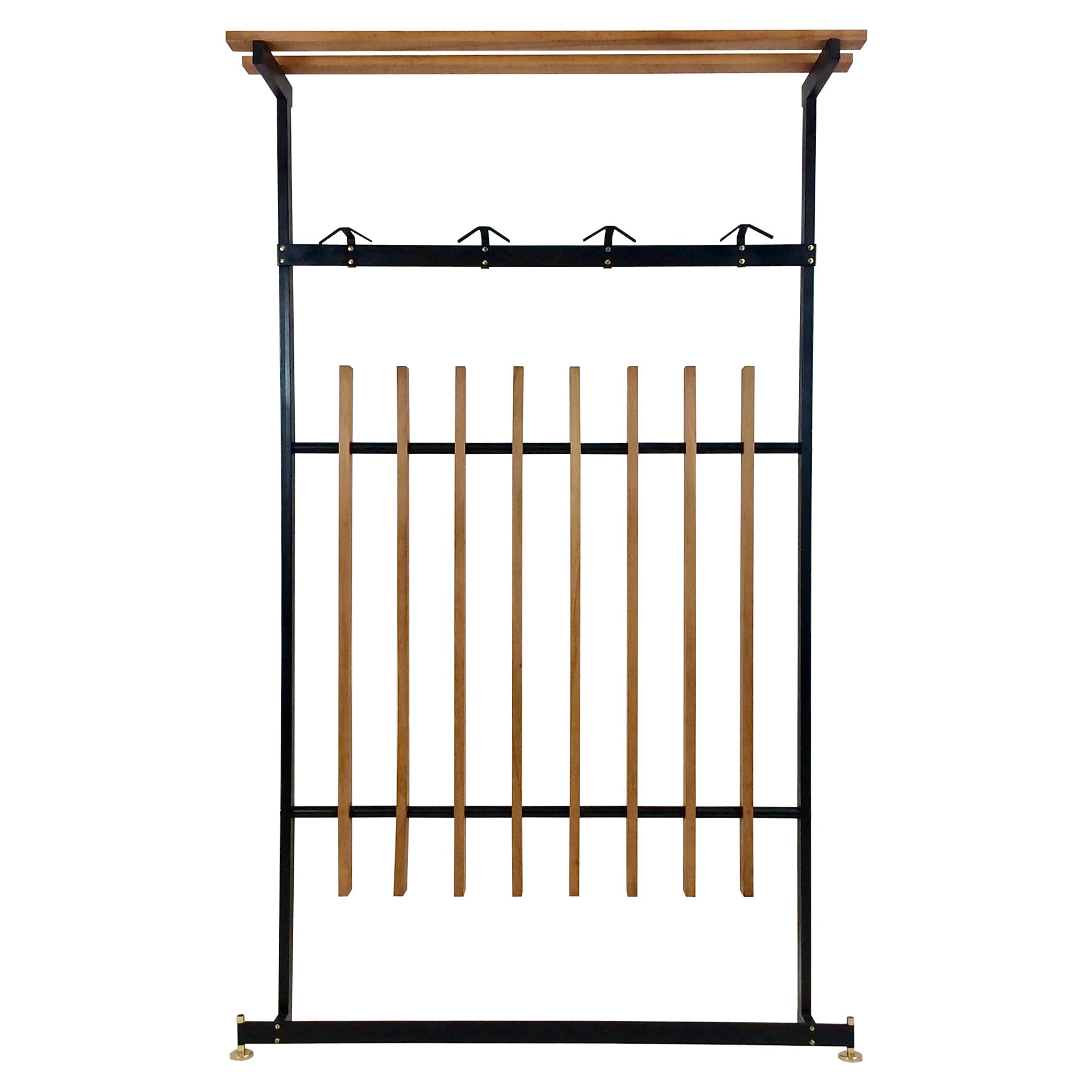 Pair of Midcentury Italian Brass Coat/Clothes Rack Stand For Sale at