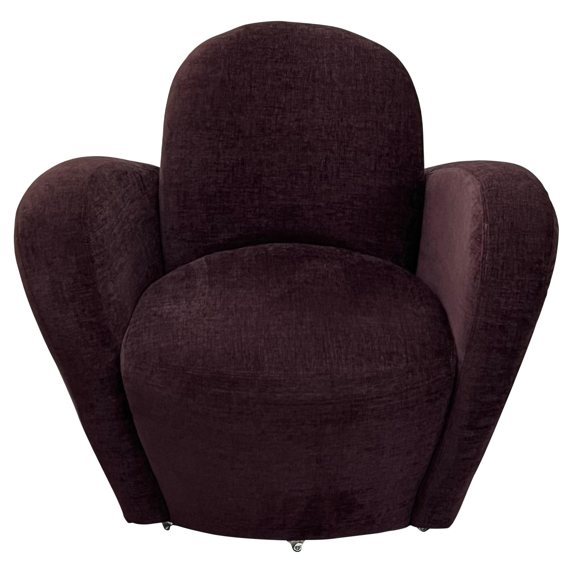 Michael Wolk "Miami" Swivel Loung Chair on Casters For Sale