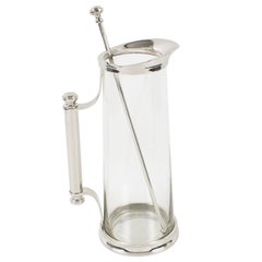 Silver Plate and Crystal Barware Cocktail Martini Pitcher by Godinger