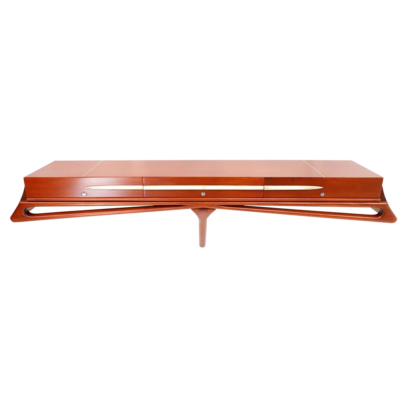 Fantastic Midcentury Mexican Modernist Console by Eugenio Escudero For Sale