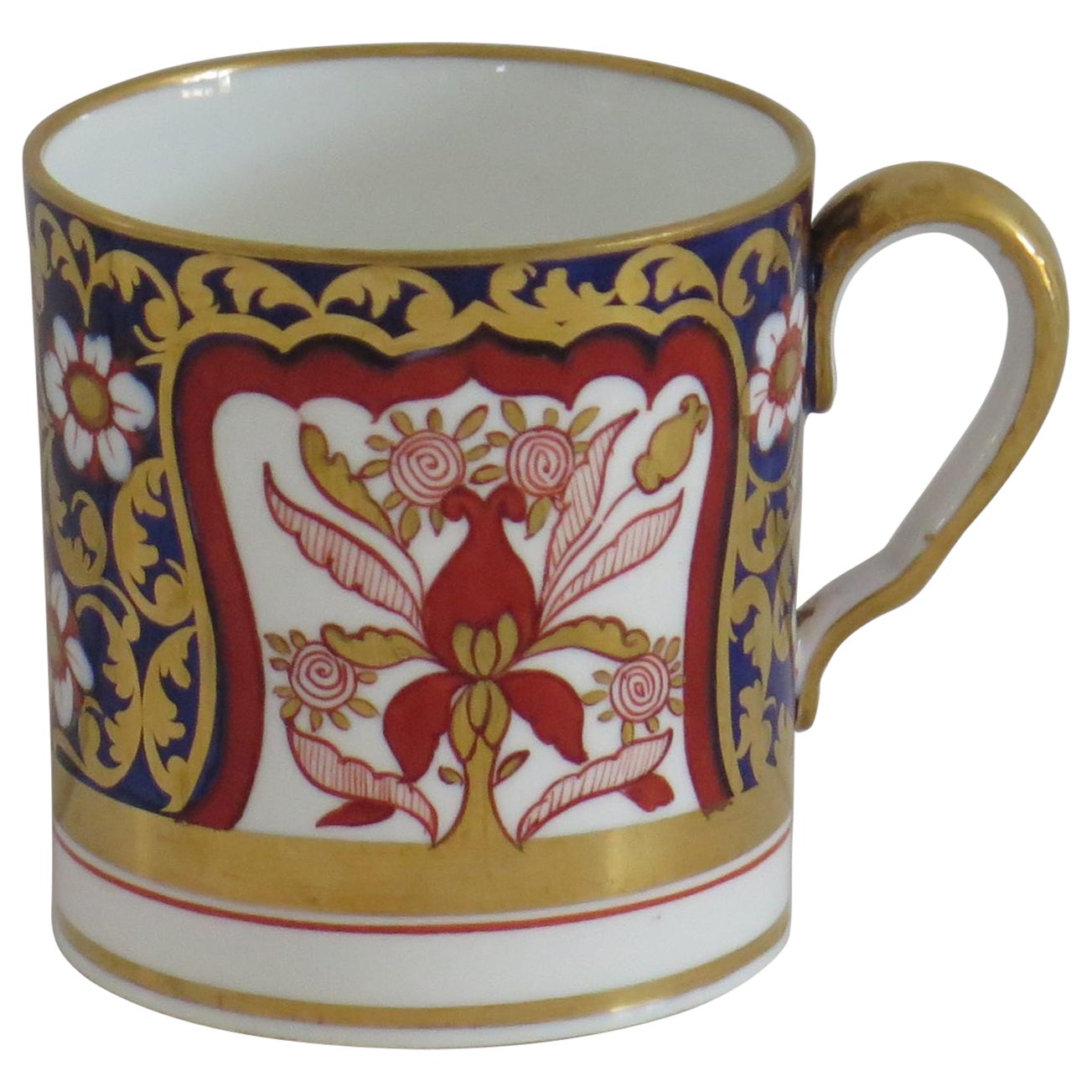 Canne à café « Spode » en porcelaine de Copeland finement peinte et dorée à la main, vers 1860