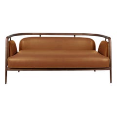 Walnut, Leather Modern Essex Sofa