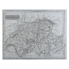 Original Antique Map of Switzerland by Thomas Clerk, 1817