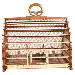 Used Bird Cage in Bone and Wood, 19 ° Century