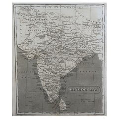 Original Antique Map of India by Thomas Clerk, 1817