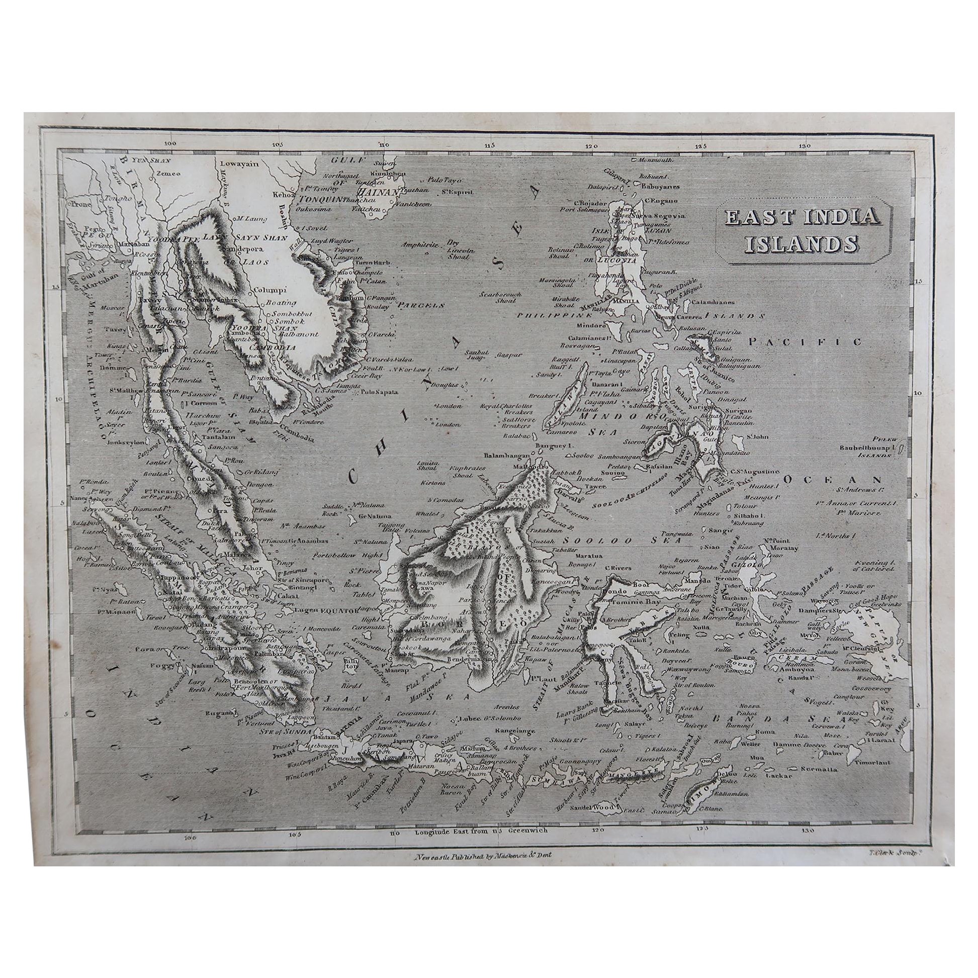 Carte originale et ancienne d'Asie du Sud-Est par Thomas Clerk, 1817 en vente