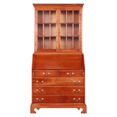 Stickley American Colonial Cherry Drop Front Secretary Desk with Bookcase, 1960s