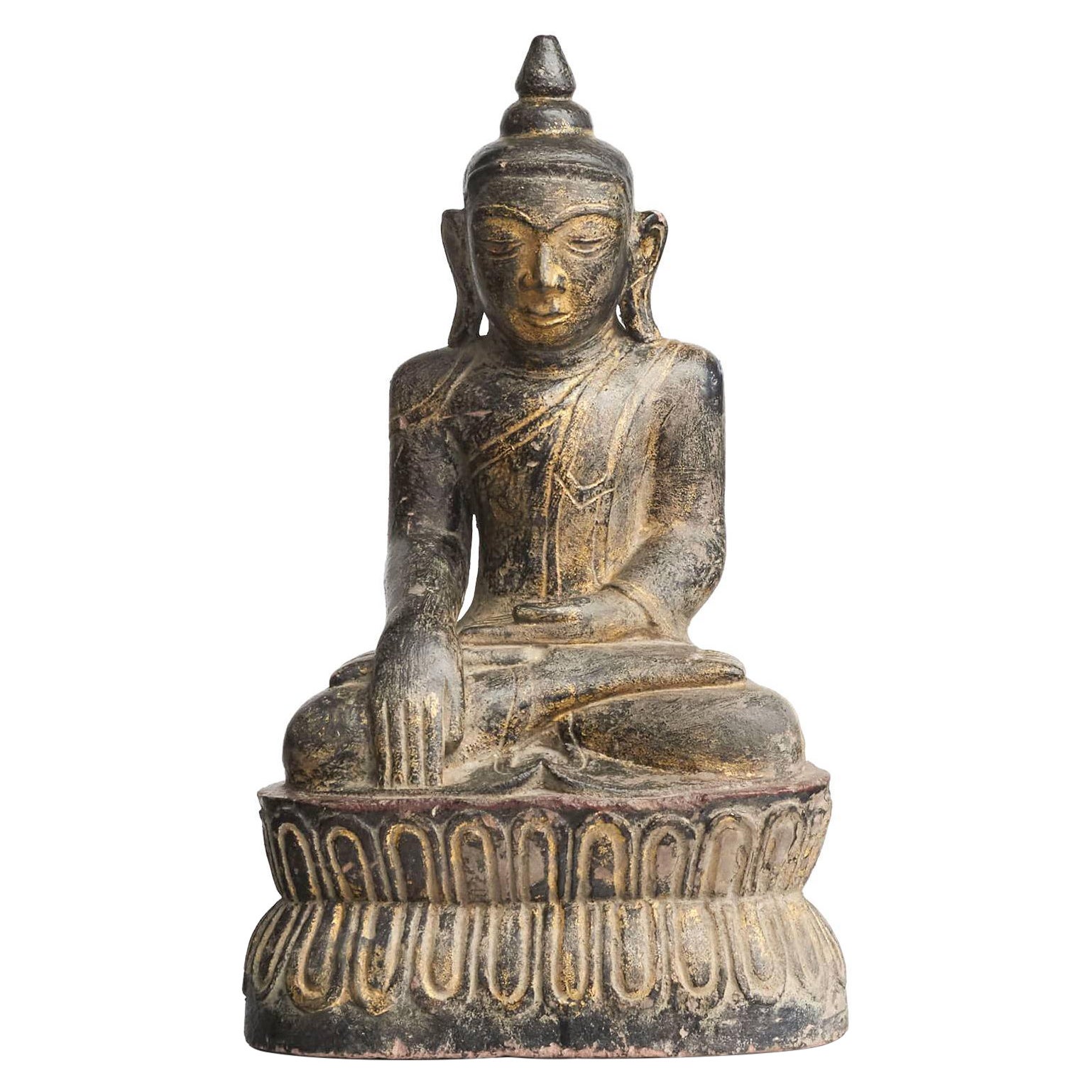 Birmanischer Steinbuddha aus der Mitte des 18. im Angebot