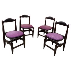 Guillerme et Chambron 4 Chairs in Blackened Oak, "Edition Votre Maison"