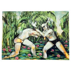 Monumental Large Format Oil on Canvas, Lucha De Poderes, Gretel Joffroy, 2011