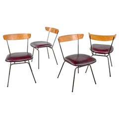 4 chaises de salle à manger MCM en fer et bois attribuées à Clifford Pascoe pour Modernmasters