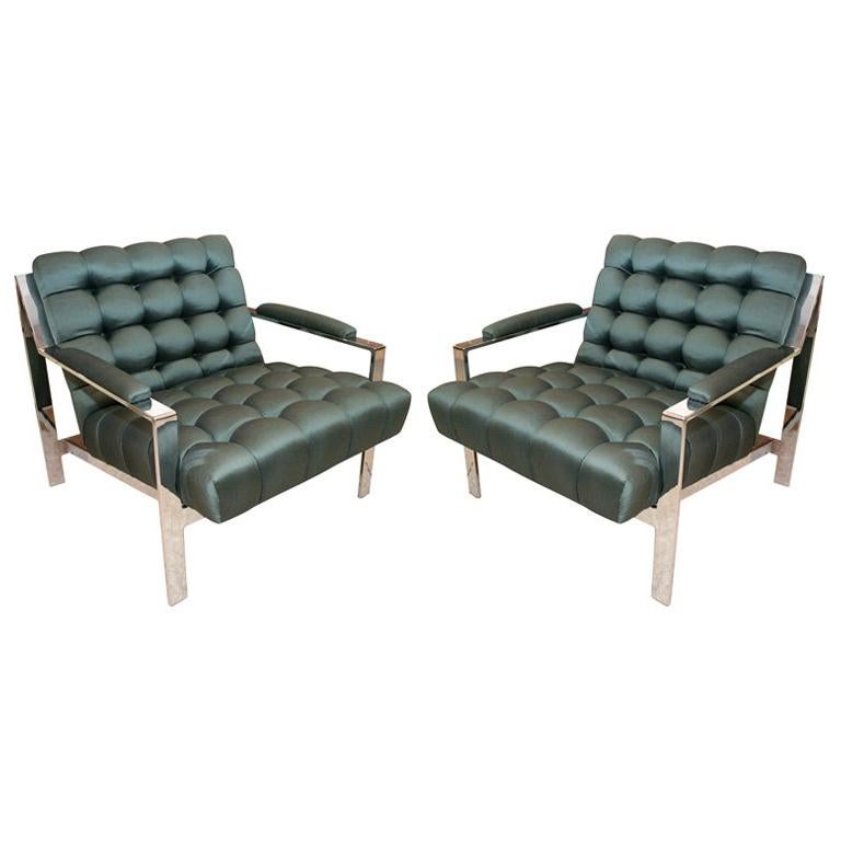 Pair of Lounge Chairs by Cy Mann For Sale