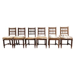 Bruce Talbert, for Gillows Set of 6 English Aesthetic Movement Oak Dining Chairs