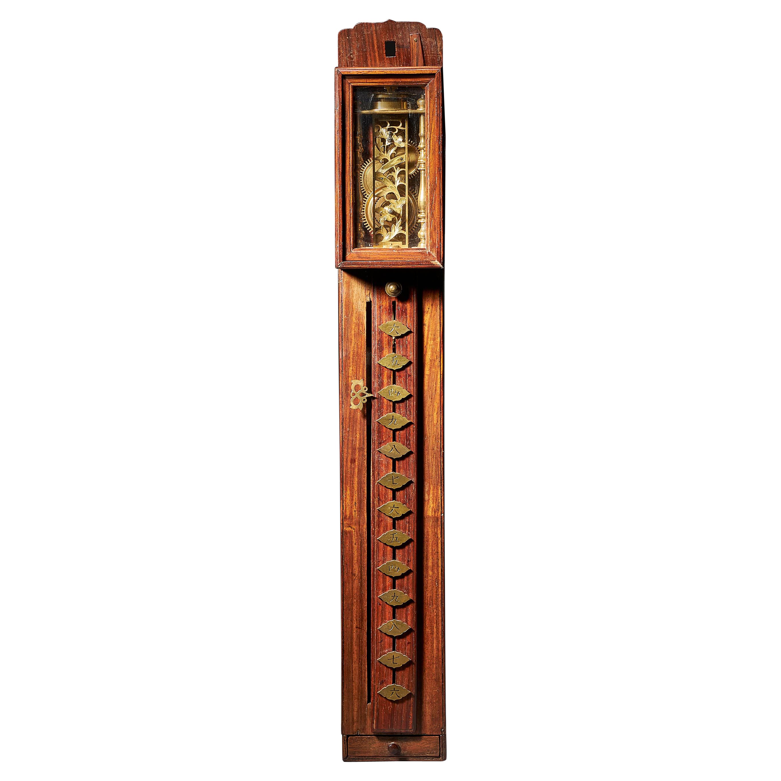 Late Edo Period 19th Century Japanese Pillar Clock, Shaku-Dokei, C. 1820 For Sale