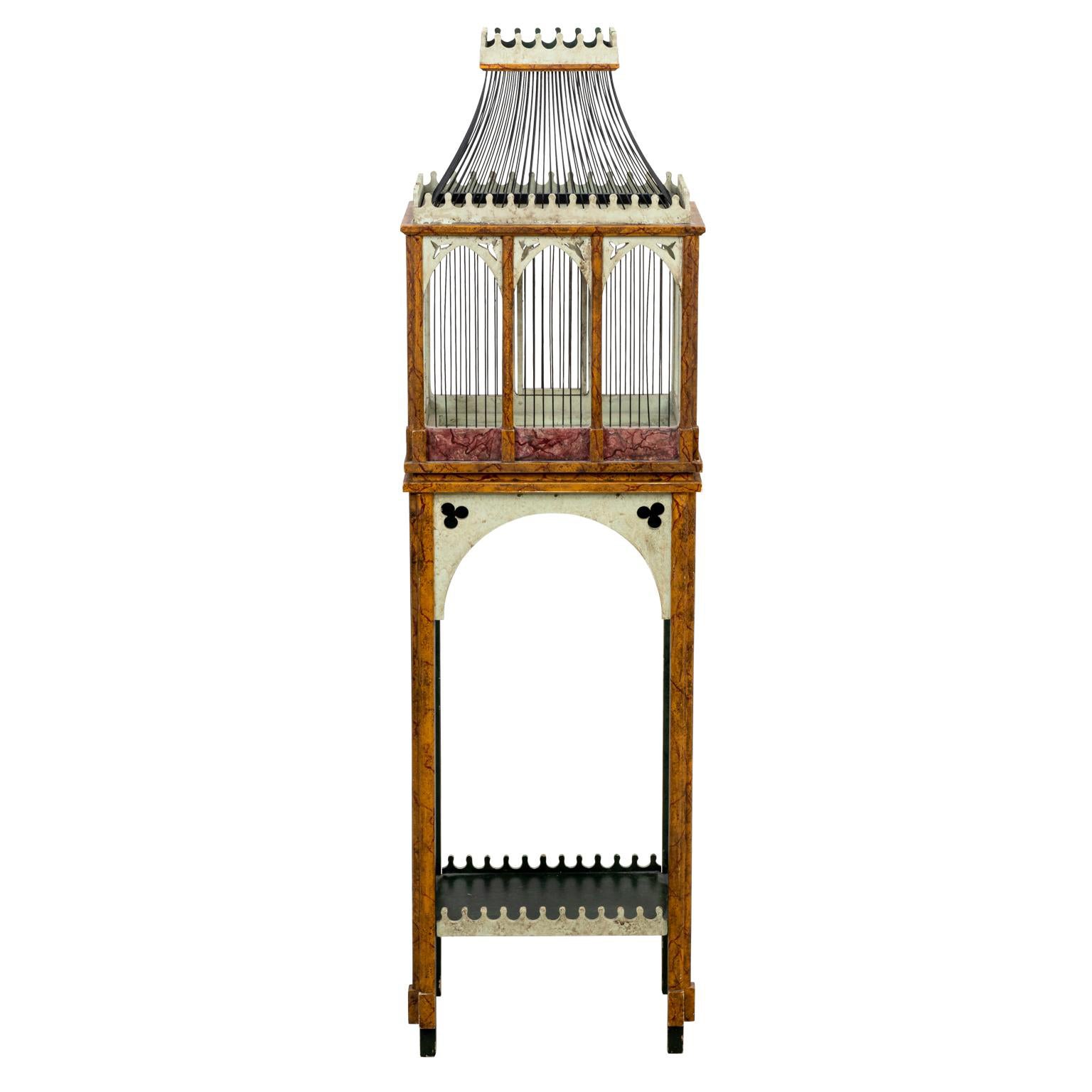 Faux Painted Gothic Bird Cage