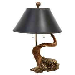 Chapman 1977 Brass Dolphin Lamp
