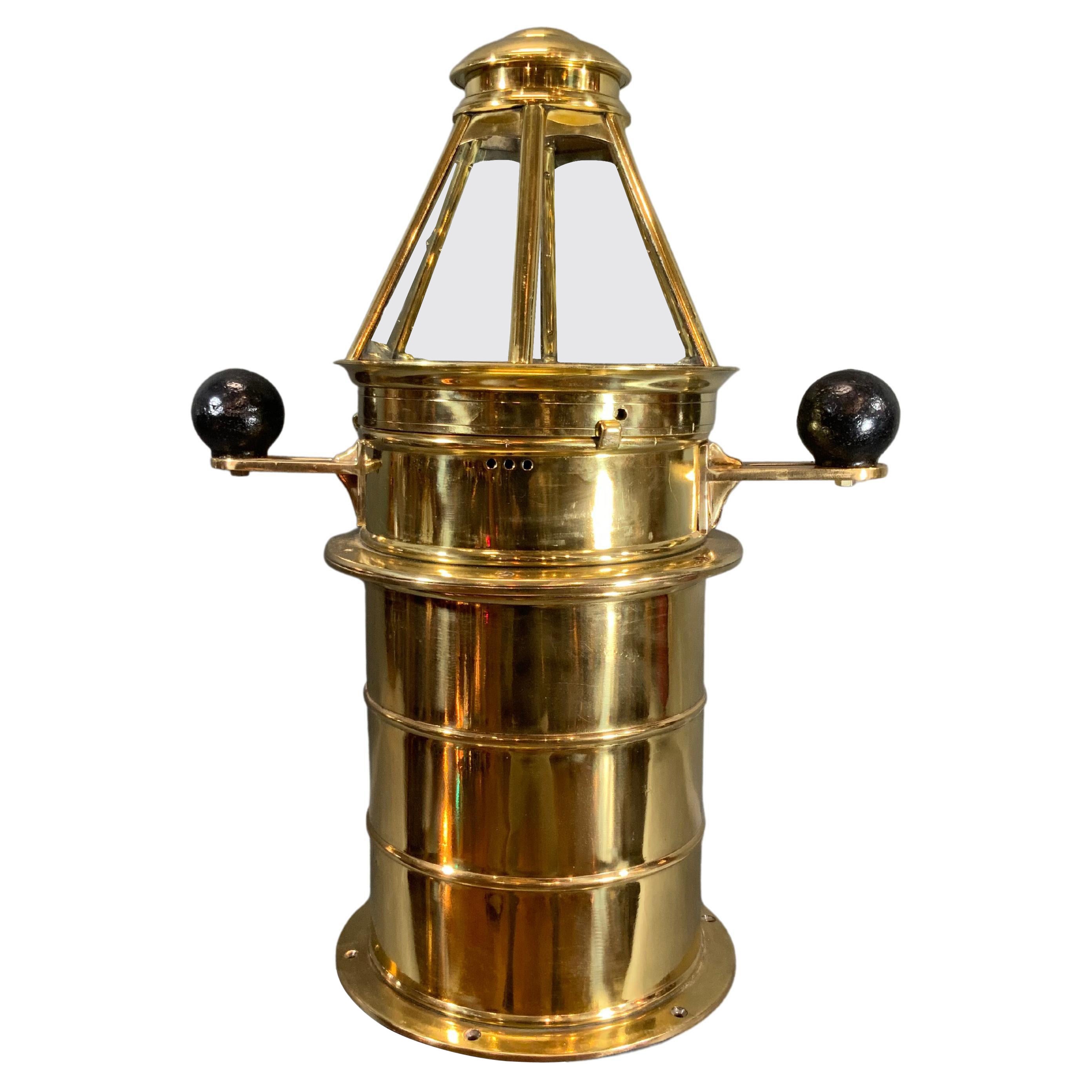 Outstanding Solid Brass Yacht Binnacle circa 1920 For Sale