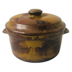 Large Vintage Studio Pottery Lidded Serving Bowl