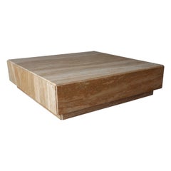 Low Profile Square Italian Marble Coffee Table