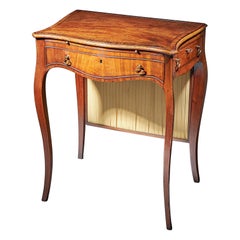 Antique 18th Century George III Chippendale Mahogany and Tulipwood Writing Table, C, 1770