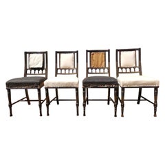 Bruce Talbert. Gillows, Four Aesthetic Movement Ebonised & Gilt Dining Chairs