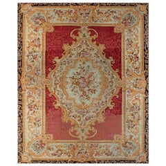 Doris Leslie Blau Authentic 19th Century Floral French Aubusson Rug