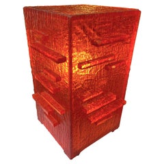 Sculpture Red Resin Lamp, France, 1970s