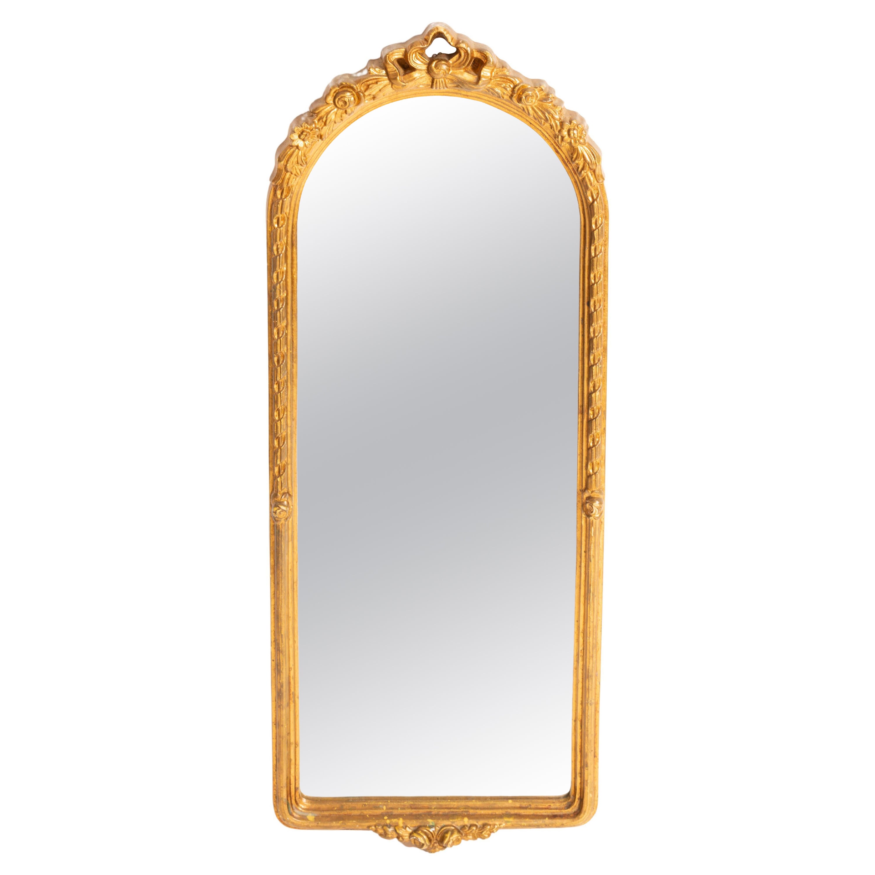 Big Decorative Gold Wood Mirror, Italy, 1960s For Sale