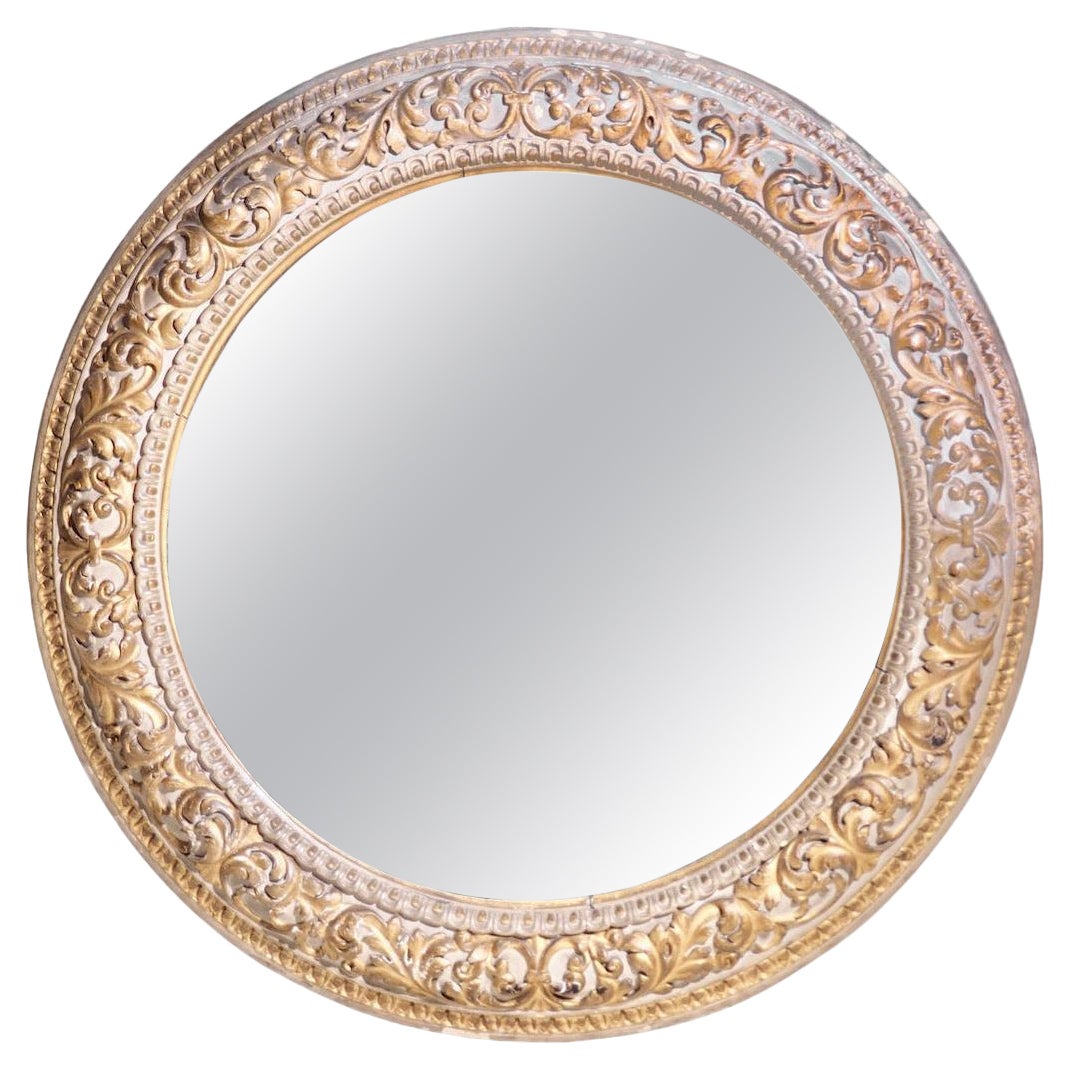 Miroir rond italien sculpté, XIXe siècle en vente