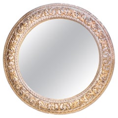 Round Italian Carved Mirror, 19th C