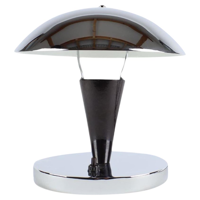 Luxury Functionalist Table Chrome Lamp "Mushroom" For Sale