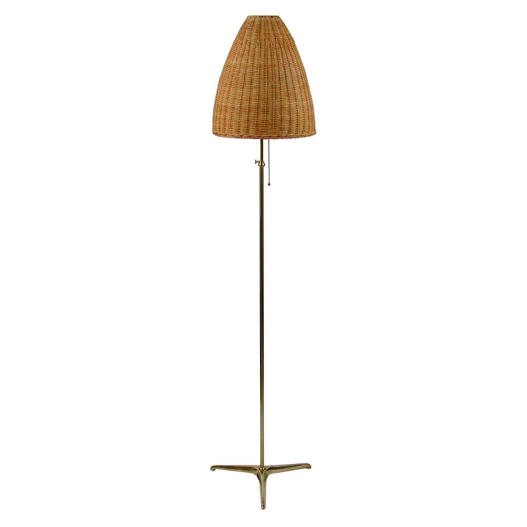 Midcentury Italian Double Gooseneck Floor Lamp, 1950s at 1stDibs