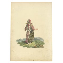 Antique Costume Print of a Woman of Finland in Her Holiday Dress, 1811