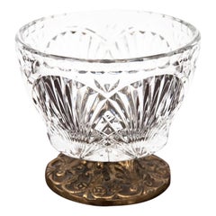 Vintage Crystal Bowl on Brass Base